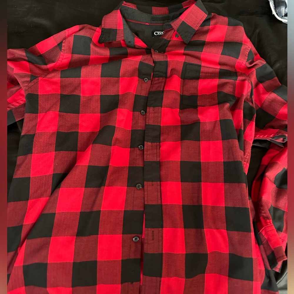 Chaps Red Checkered Flannel Button Down